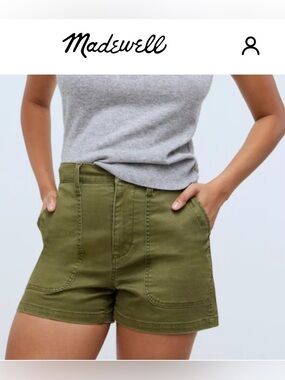Madewell The Perfect Vintage Fatigue Shorts Desert Olive 3.5” Inseam Size 26